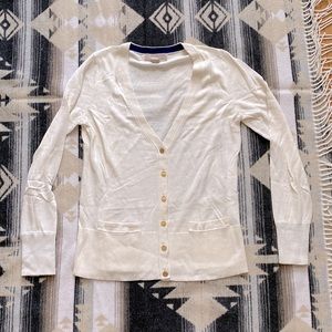 Banana Republic Cream Cardigan with gold buttons
